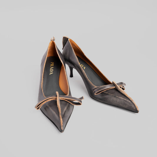 Escarpins en cuir PRADA 39 marron