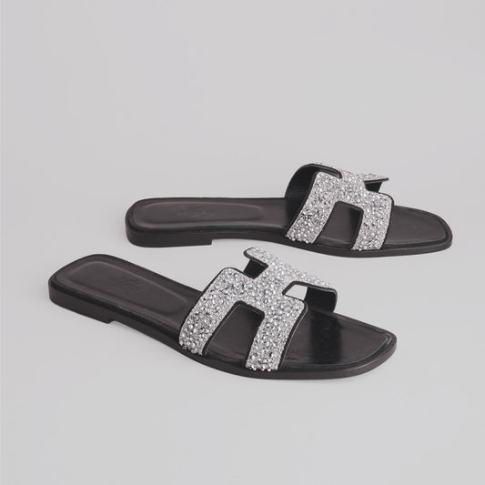 Mules oran strass HERMÈS 41 noir