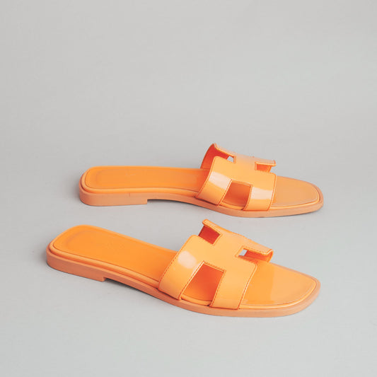 Mules oran vernis HERMÈS 36 orange
