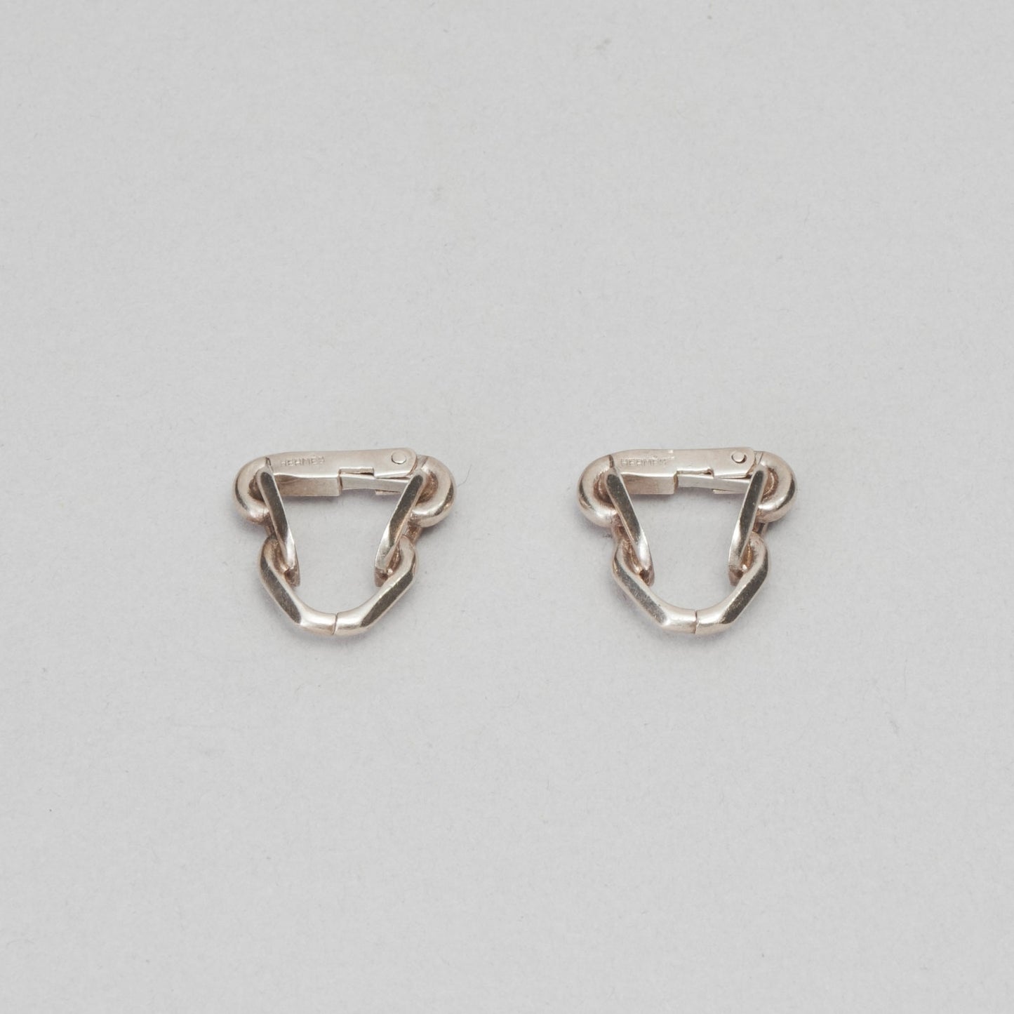 BOUTON DE MANCHETTE HERMES argenté