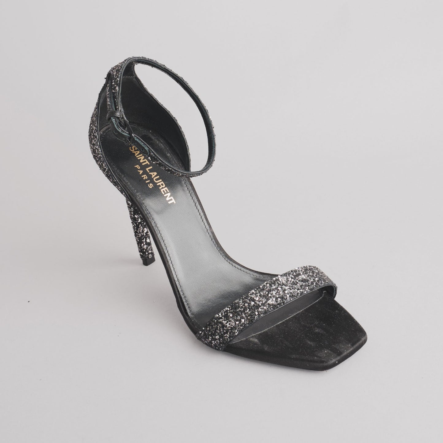 Sandales strass SAINT LAURENT 39 argenté