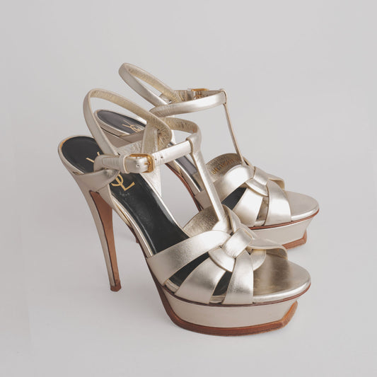 Sandales tribute  SAINT LAURENT 39 doré