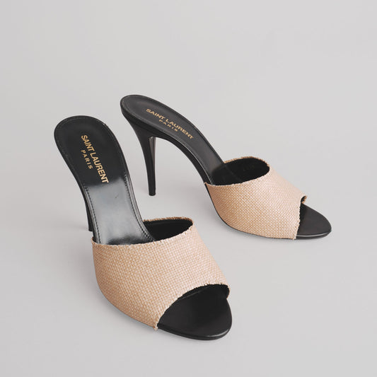 Sandales mule SAINT LAURENT 39 noir / beige