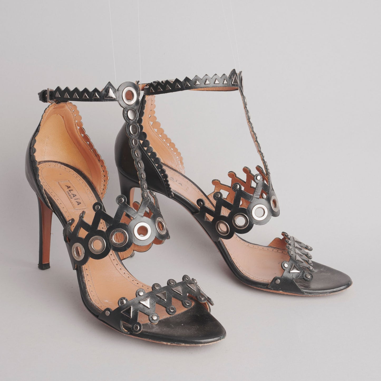Sandales ALAIA 39 noir / argenté