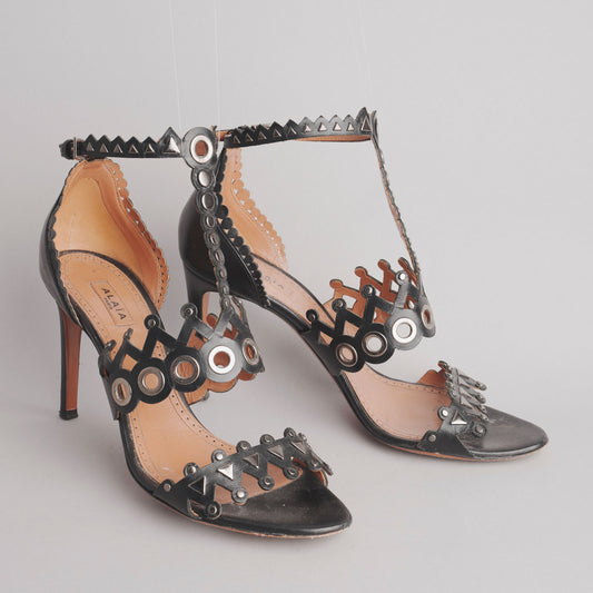 Sandales ALAIA 39 noir / argenté