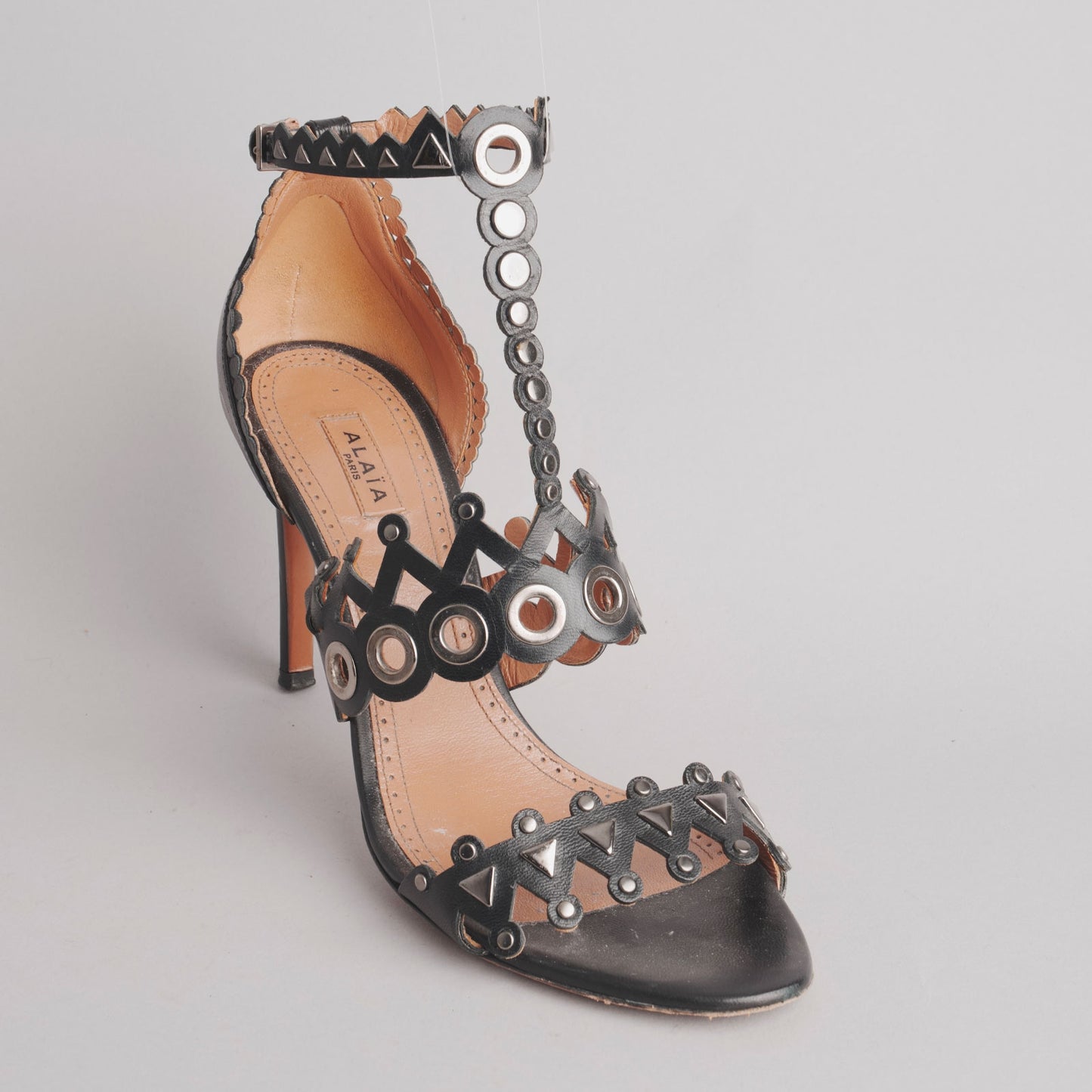 Sandales ALAIA 39 noir / argenté