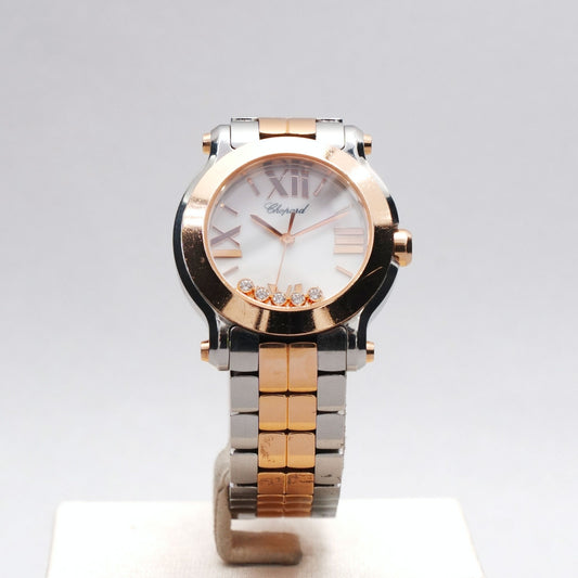 Montre avec diamant happy sport  CHOPARD rouge