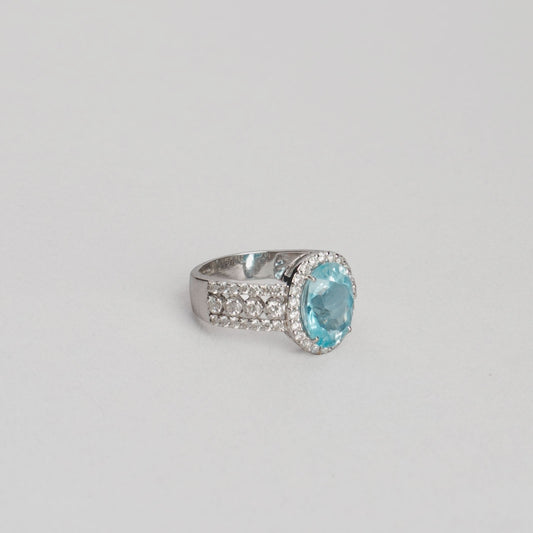Bague or 750/1000 diamant et aigle marine 5,48gr gris