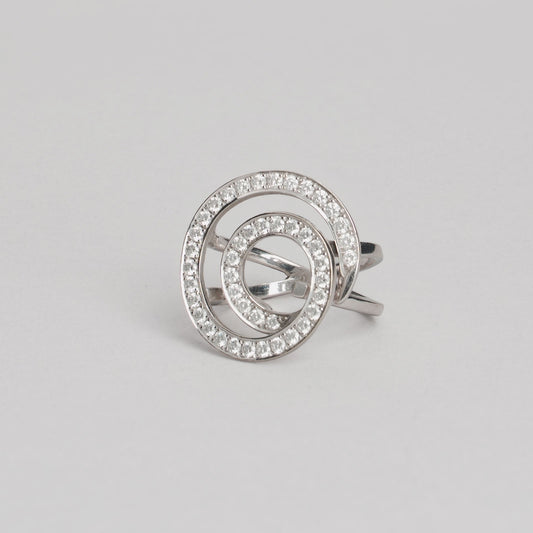 Bague or 750/1000 diamant spirale 8,64gr gris