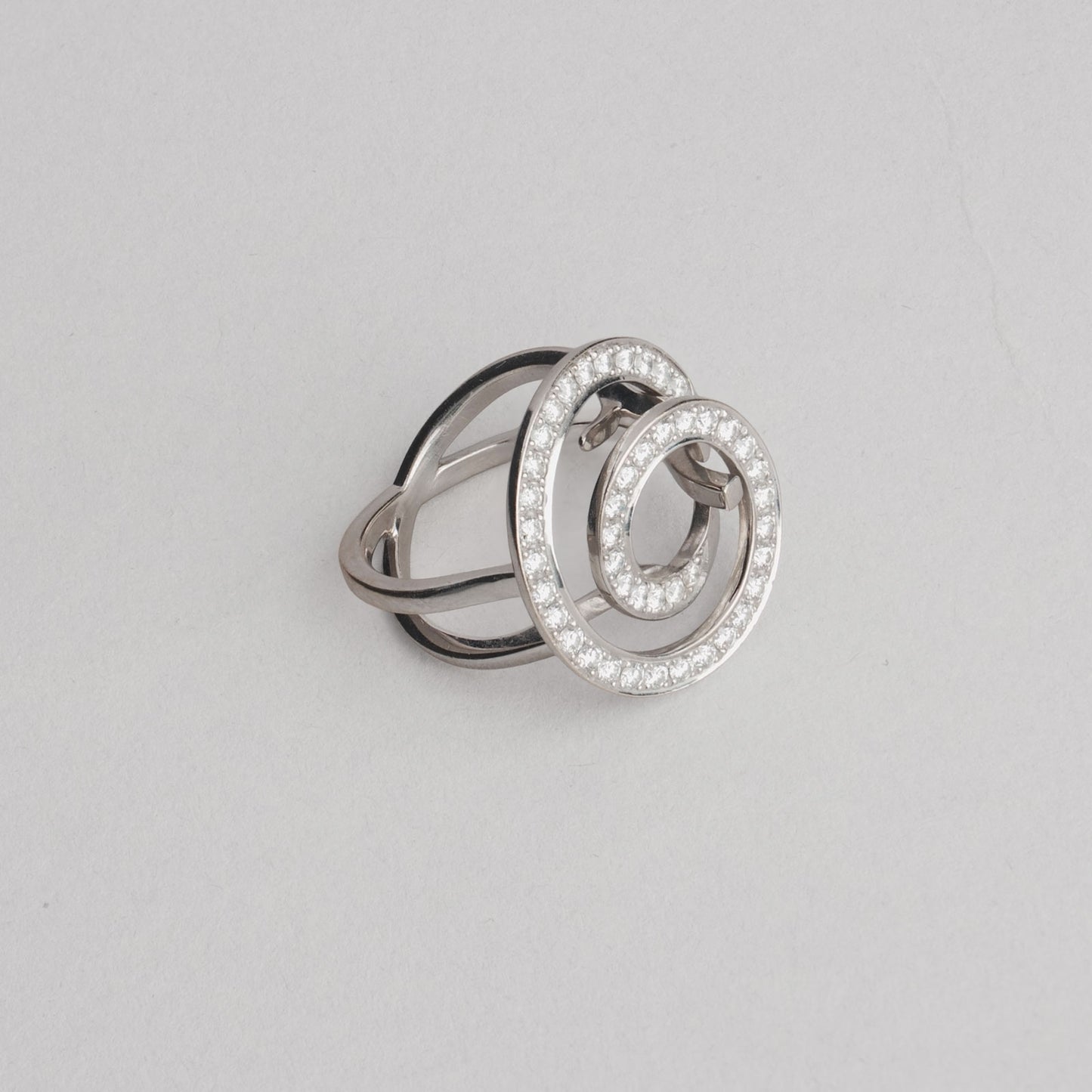 Bague or 750/1000 diamant spirale 8,64gr gris