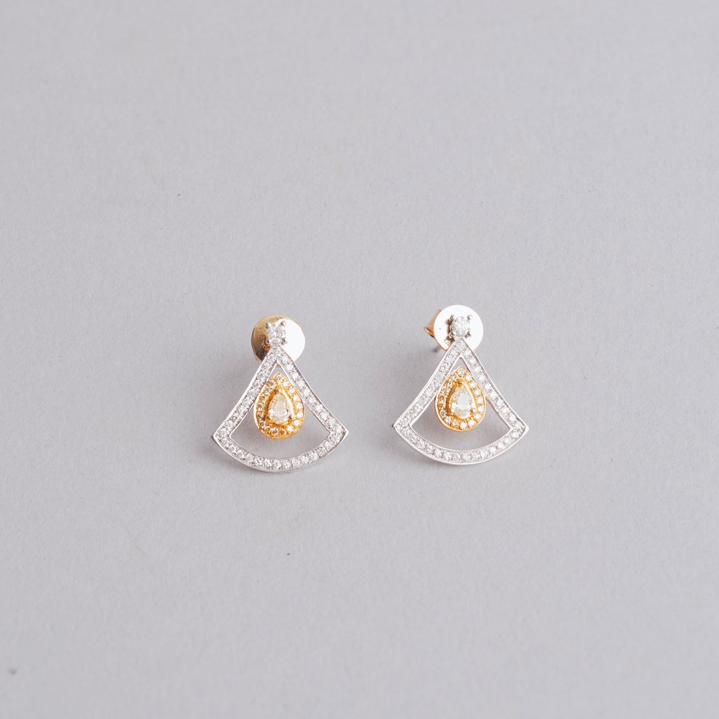 BO eventail diamant poire  3gr or 750/1000  gris / jaune