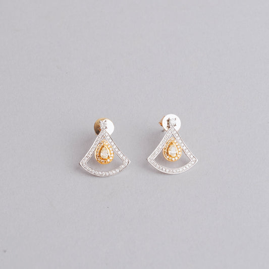 BO eventail diamant poire  3gr or 750/1000  gris / jaune