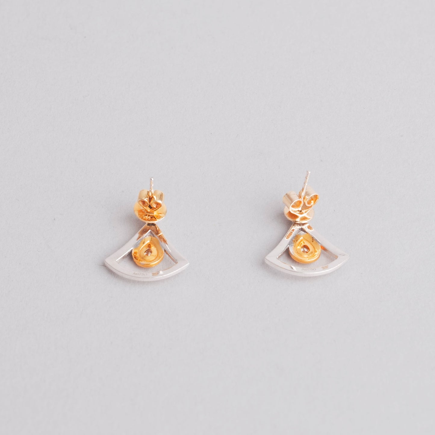 BO eventail diamant poire  3gr or 750/1000  gris / jaune