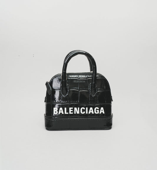Sac Balenciaga Mini Bolide - Cuir Croco Noir