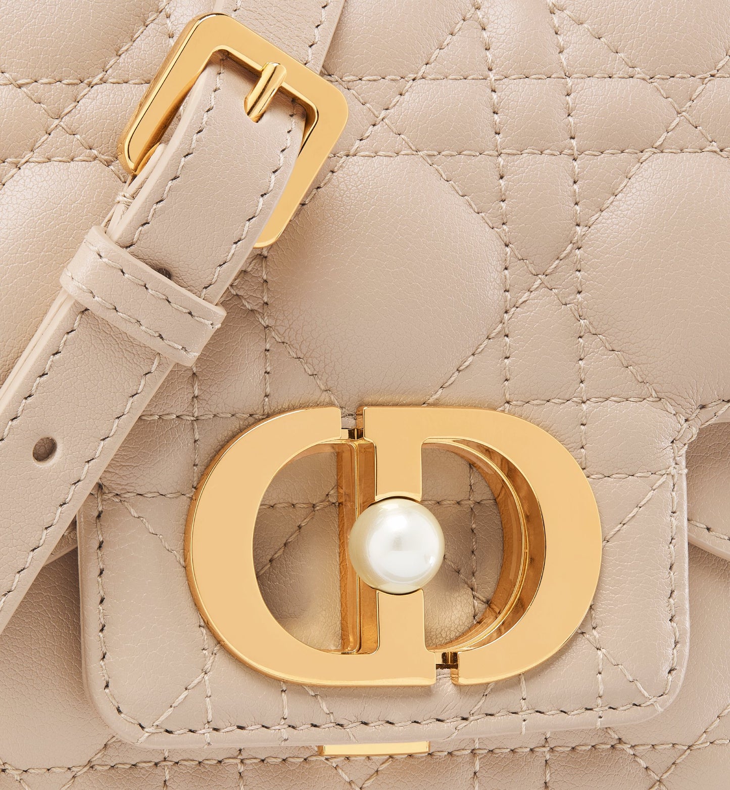 Sac Dior Le Joly Small Cuir Cannage Écru & Perle